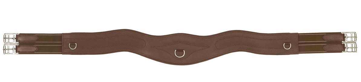 Camelot Leather Contact Girth with Roller Buckles and Elastic Ends 